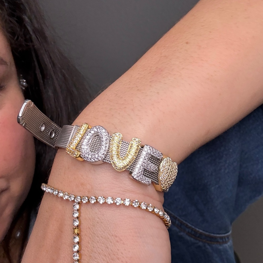 Gold and Silver Love Bracelet